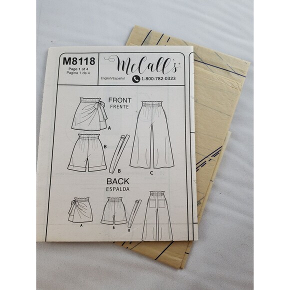 New Misses Shorts, Pants, Belt Sequoia McCall's Sewing Pattern M8118, XS, S, M - Picture 5 of 5